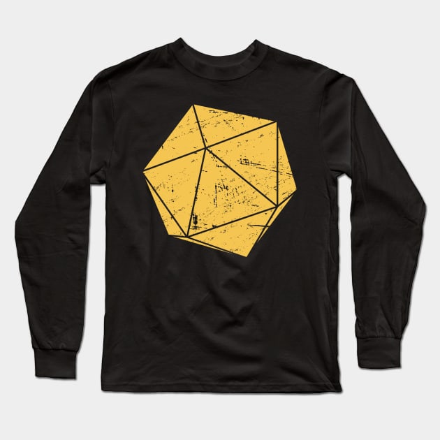 Retro Distressed Soviet D20 | Roleplaying Game Long Sleeve T-Shirt by Wizardmode